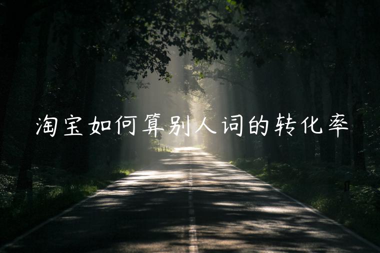 淘寶如何算別人詞的轉(zhuǎn)化率